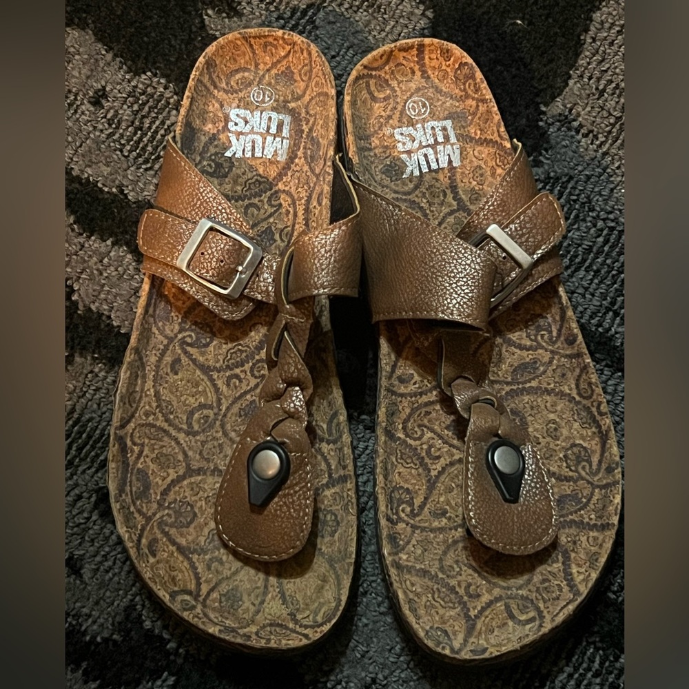Muk Luks Brown Sandals